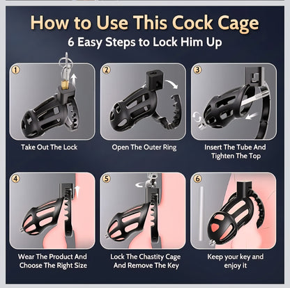 Male Chastity Cage Sex Toys – Lightweight Chastity Device with 8-Size Adjustable Cock Ring &Soft Urethral Catheter, Cock Cage Bondage Gear for Penis Exercise Control, Adult Toys for Men Beginners