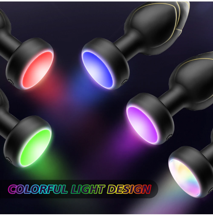 Premium Remote-Control Vibrating Plug with Colorful LED Light Base (Available June 13th)