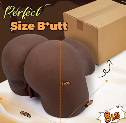 8.0LB Black Sex Doll Ass for Men, Pocket Pussies Male Masturbator Realistic Female Adult Toy Torso Butt Stroker Ass with Plump Viginal and Anal Chanel, Fake Butt Male Sex Toys
