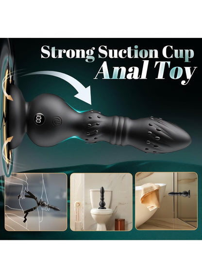 Thrusting Anal Vibrator Prostate Massager Butt Plug, Anal Beads with 10 Thrusting & Vibrating, LED Display Vibrators Male Sex Toys with Remote Control, Strap-on Anal Toy Adult Toys for Men