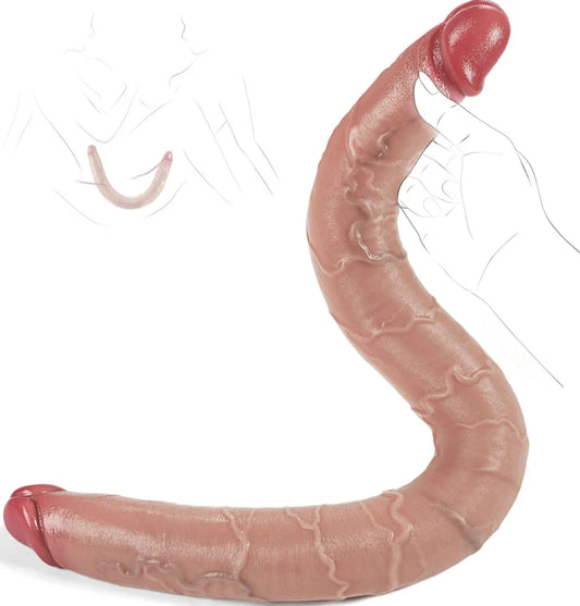 Long Double Dildo Sex Toys - 19.7" Realistic Double Sided Dildo for Lesbian Sex or Vagina and Anal Simultaneousl Play, Silicone Huge Thick Dildos G Spot and Anal Sex Toys for Women & Couples SF