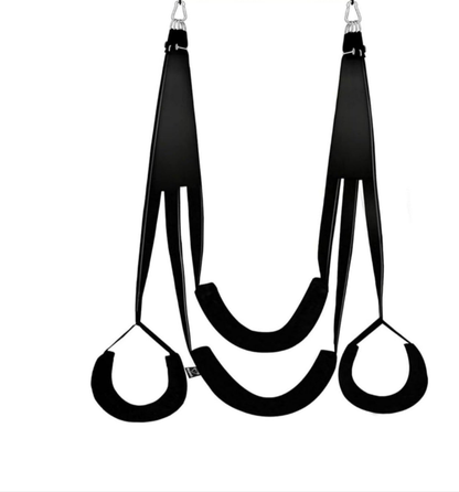 BDSM Ceiling Sex Swing with Seat Cushion, Full Rotation, Bondage Slave Soft Plush Sex Slings with Adjustable Straps, Hanging Handcuffs Leg Restraints Spreader Adult Sex Toys for Couple