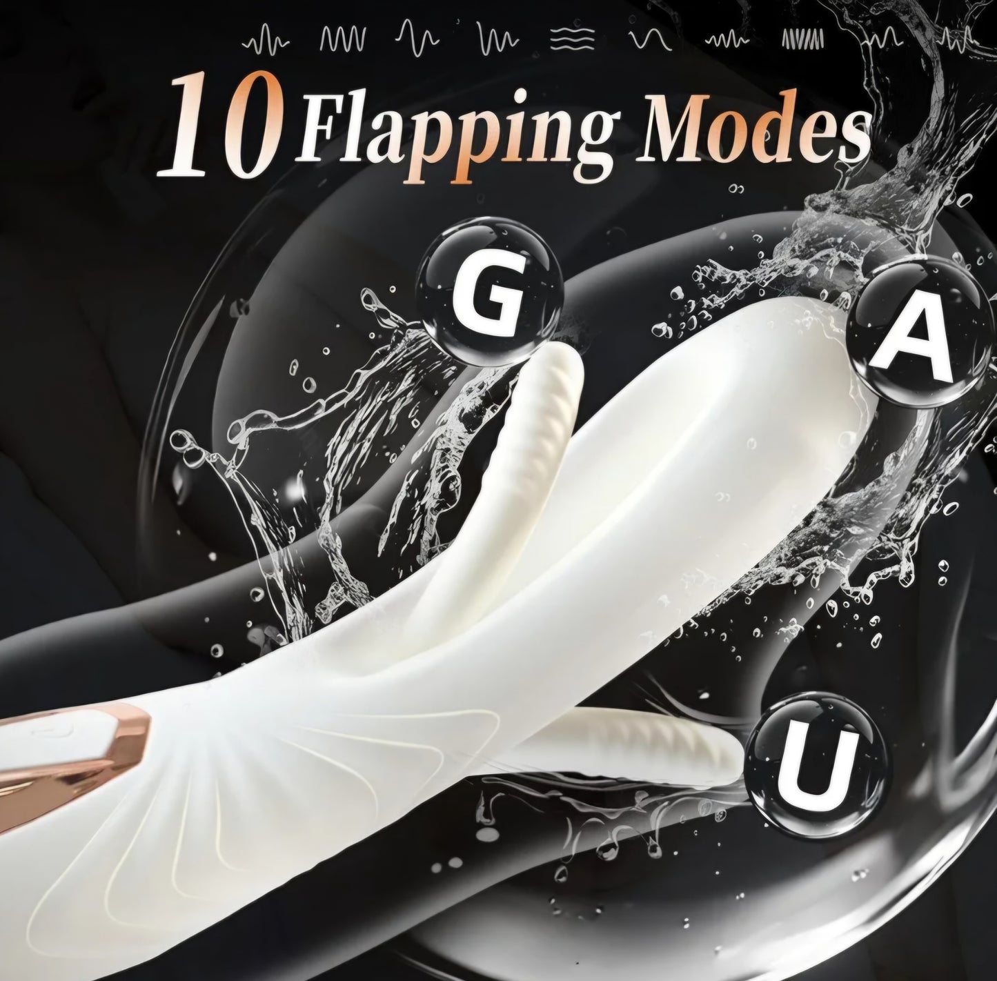 G Spot Vibrator Wand for Clitoral Stimulation, 360° Flexible Vibrating Massager with 10 Flapping & 7 Vibrating Modes, Double-Ended Wand for Clit Nipple Anal Vagina Stimulator, Adult Sex Toys for Women