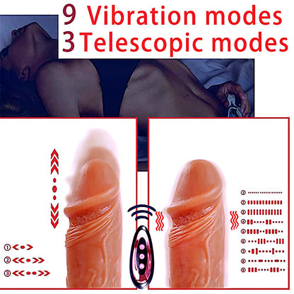 Ultimate 3-in-1 Realistic Telescopic Dildo | Heating, Vibrating & Thrusting