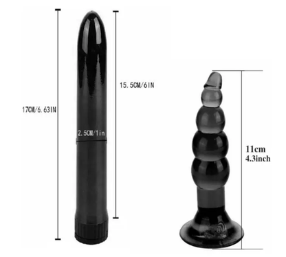 7-Piece Anal Play Kit - Silicone Butt Plugs with Suction Base, Beaded Anal Beads, and Bullet Vibrator - BDSM Slave Game Set for Beginners & Pros (Available June 13th)