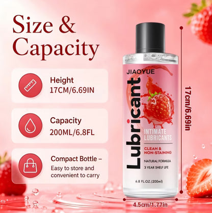 Strawberry Flavored Intimate Lubricant – Water-Based, Long-Lasting Lube & Non-Staining Formula (6.8 fl oz / 200 ml)