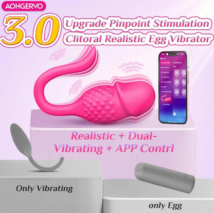 Wearable Vibrator APP Remote Control Female Adult Sex Toys for Women, 2 in 1 Vibrating Panties Egg with 9 Modes Pinpoint Clitoral Dual Stimulation, Waterproof Mini Couples Sex Toy