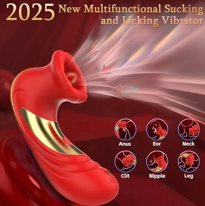Vibrator Sex Toys for Women,3-in-1 Clit Sucker Adult Toys with APP Control 10 Sucking & Licking Modes for Women Clitoral Nipple,Rose Toy Couples Sex Toy G-Spot Vibrators,Adult Sex Toys & Games (Red)