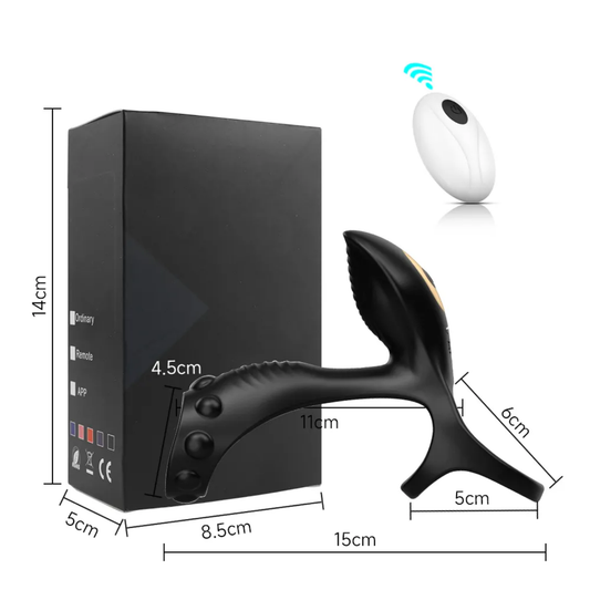 Frank App Controlled 3 Penis/Cock Ring Vibrating Cock Penis Ring with 9 Modes for Male and Female Stimulation