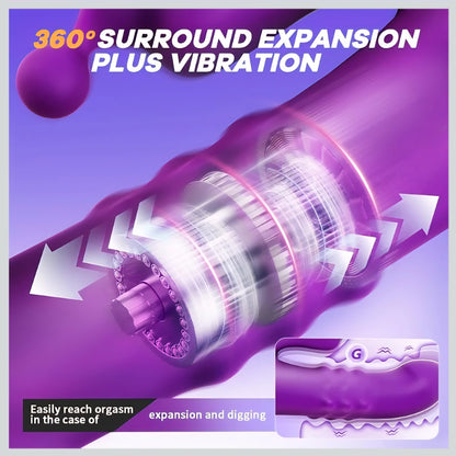 Vibrator Rabbit Vibrators, Sexual Stimulation Device for Women, Sex Toys with Expansion Function Wand and Finger Vibrator, Adult Toy for Couples Female Sex Toys and G Spot Vibrator