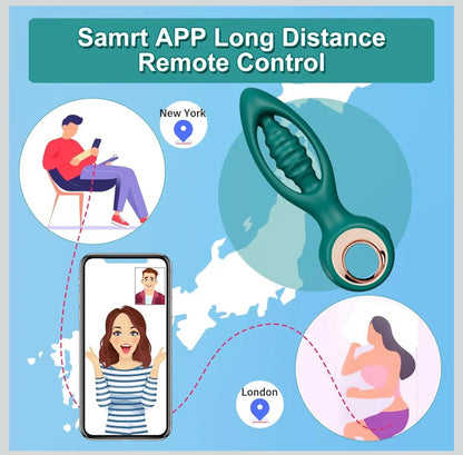 Anal Plug Vibrator Prostate Massager, Anal Sex Toys APP Remote Control Vibrating Butt Plug, 12 Classic Vibrating Modes Prostate Stimulator Adult Sex Anal Toys for Men Couples