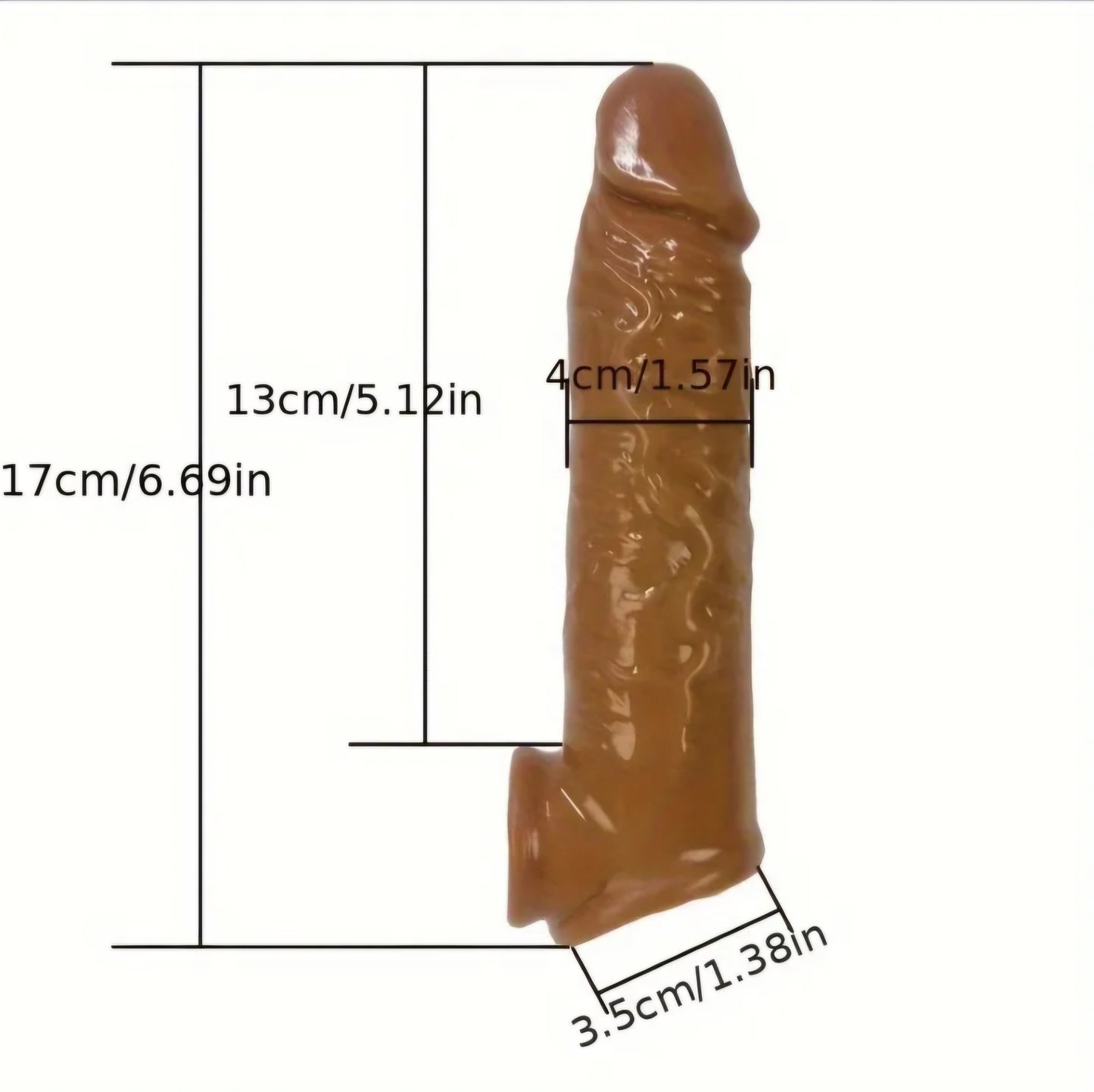 6.7" Reusable Silicone Penis Sleeve – 1.6" Length Extension & Textured Girth Enhancer