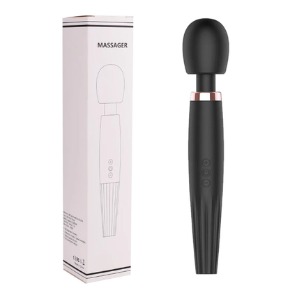 Rechargeable 11.8 Inch Magic Wand Massager – 5 Vibration Modes & 3 Speeds (Black)