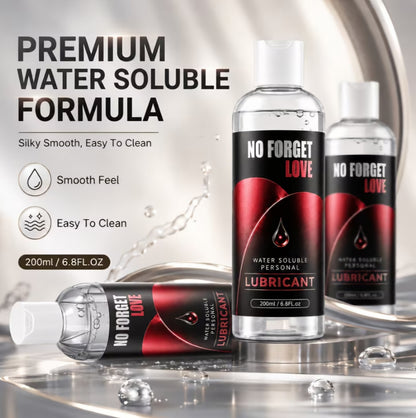 Water-Soluble Personal Lubricant | No Forget Love| Lube (200ml / 6.8 fl. oz) – Ultra-Smooth & Easy Clean-Up, Body Safe and Non Toxic