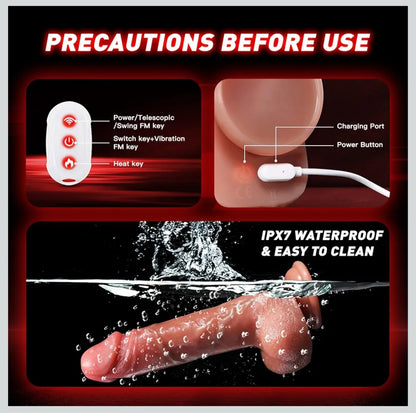 Thrusting Dildo Vibrator Sex Toys, Heating Realistic Dildos for G Spot Anal Stimulation with 7 Thrusting & 9 Vibration Mode, Remote Control Strong Suction Cup, Adult Sex Toys for Woman Couples 8"
