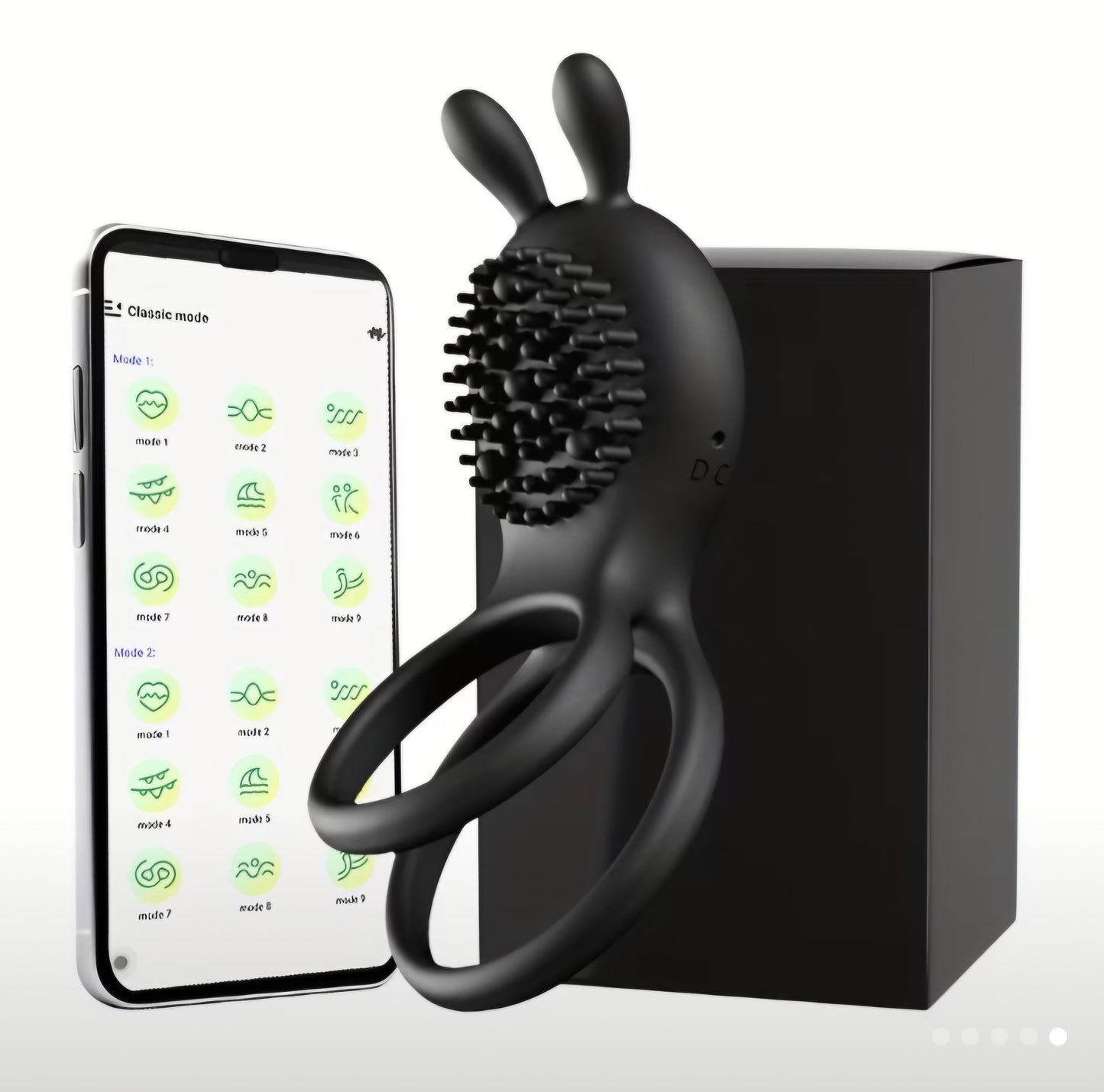 Dual-Stimulation App-Controlled Vibrating Cock Ring with Textured Clitoral Massager