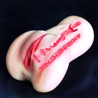 2-in-1 Life-Like Soft Silicone Male Masturbator Pocket Pussy Vagina Anus – Ergonomic Realistic Curves