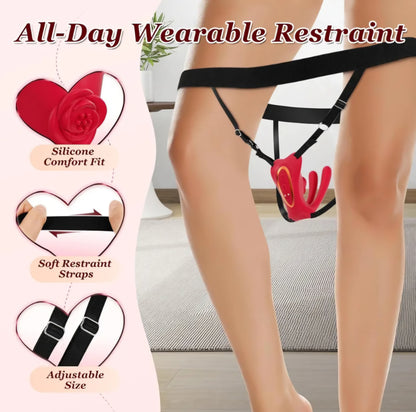 Couples Rose App Remote Control Wearable Vibrator, Adult Sex Toys for Women Couple Men Games, 9 Vibration Clitoris Penis Vibrators for G Spot & Clit Pleasure, Female BDSM Clitoral Stimulator Sex Toy