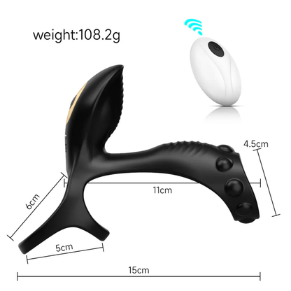 Frank App Controlled 3 Penis/Cock Ring Vibrating Cock Penis Ring with 9 Modes for Male and Female Stimulation