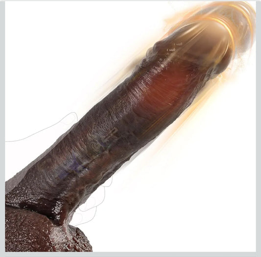Fast Thrusting Black Dildo Vibrator with 3 Thrusting Speeds & 9 Vibrations, Realistic Silicone Dildos for G-spot Anal Stimulation, Heated Dildo with Strong Suction Cup Adult Sex Toys for Women and Men