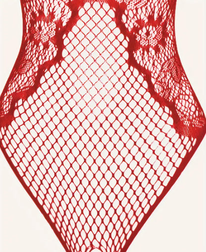 Red Hollow Design Erotic Bodysuit Lingerie ❤️‍🔥 - One Size