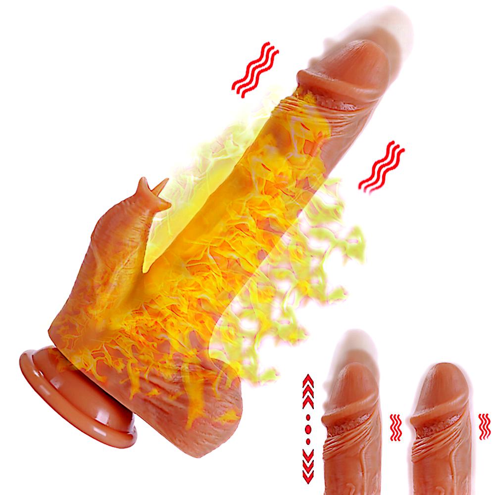 Ultimate 3-in-1 Realistic Telescopic Dildo | Heating, Vibrating & Thrusting