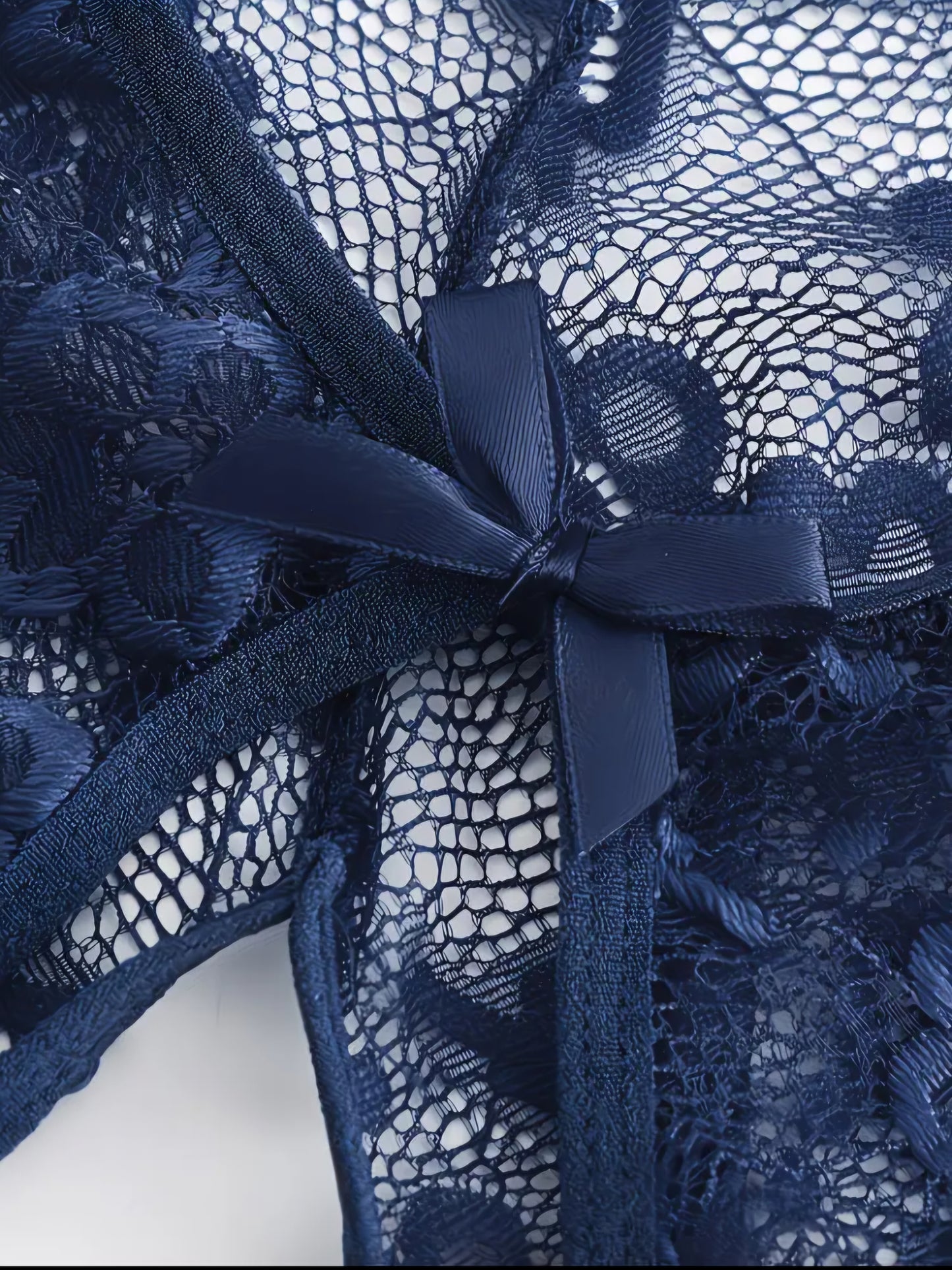 Midnight Blue Lace Seduction Teddy – Strappy Backless Jumpsuit Lingerie- Size S and XL AMA