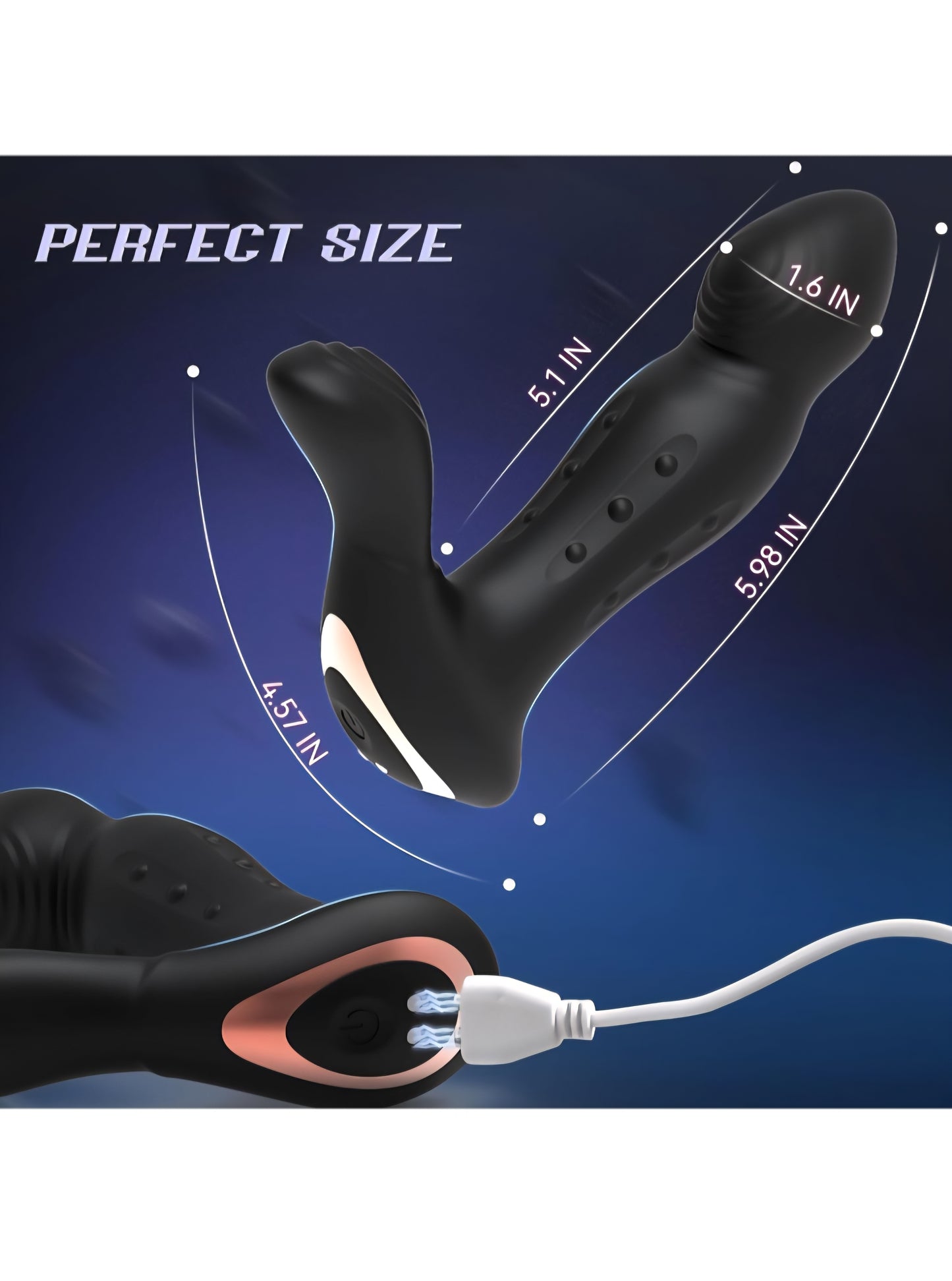 Prostate Massager Male Sex Toys for Men, Adult Toys Anal Dildo Vibrator Butt Plug with 9 Wiggling & Thrusting Sliding Beads & 9 Vibrating Modes, Remote Control Anal Beads Dildo Adult Sex Toy for Men