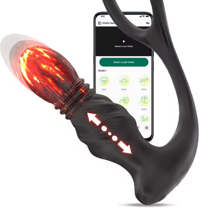 App Controlled Thrusting Anal Prostate Massager Anal Plug Male Men Gay with Penis Cock Ring