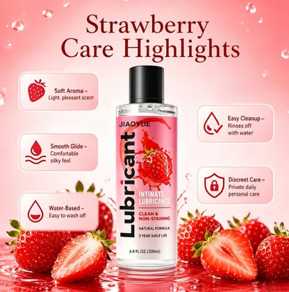 Strawberry Flavored Intimate Lubricant – Water-Based, Long-Lasting Lube & Non-Staining Formula (6.8 fl oz / 200 ml)