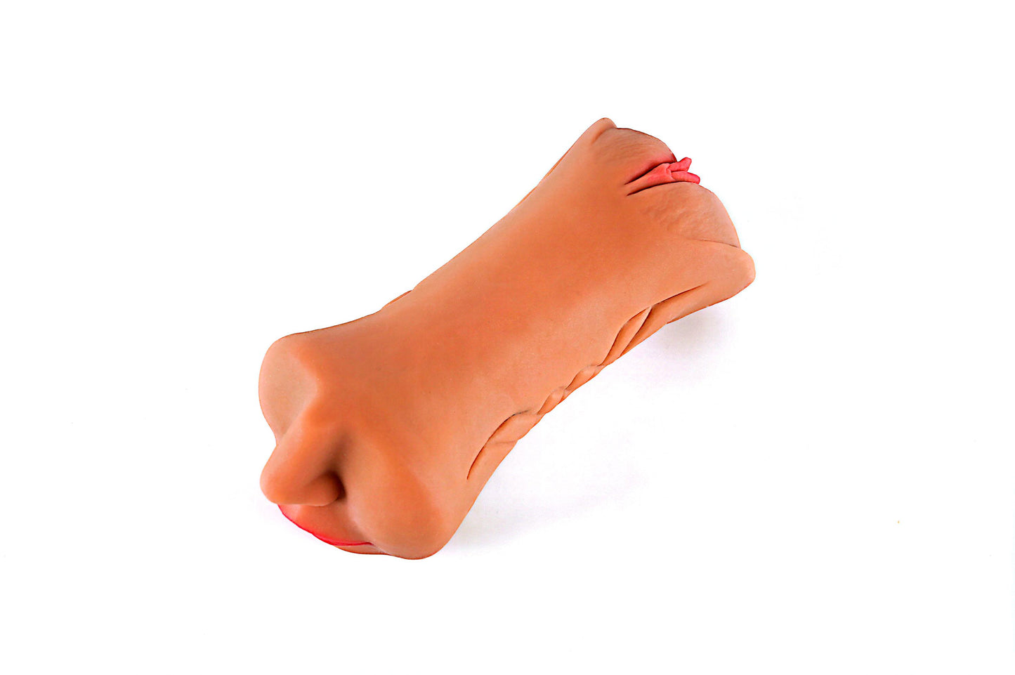 Dual-Ended Realistic Flesh-Toned Stroker - 7-Inch Multi-Sensation Pocket Pussy Masturbator Vagina Mouth Anus BlowJob