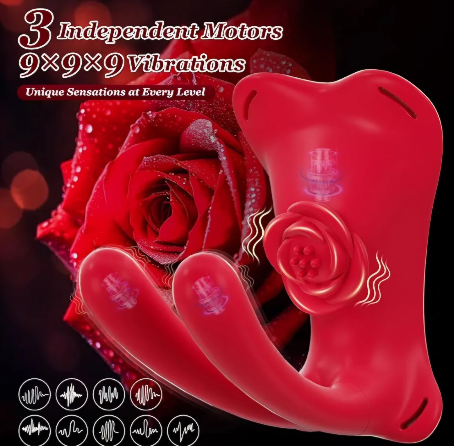 Couples Rose App Remote Control Wearable Vibrator, Adult Sex Toys for Women Couple Men Games, 9 Vibration Clitoris Penis Vibrators for G Spot & Clit Pleasure, Female BDSM Clitoral Stimulator Sex Toy