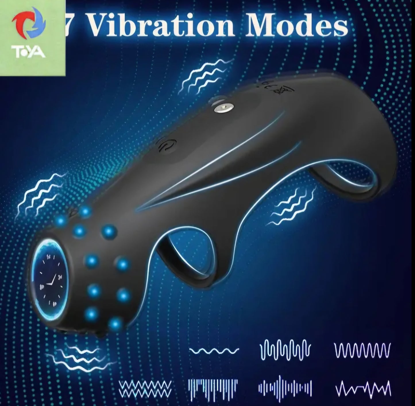 Three Ring Rechargeable Penis Cock Ring (Opp Bag)