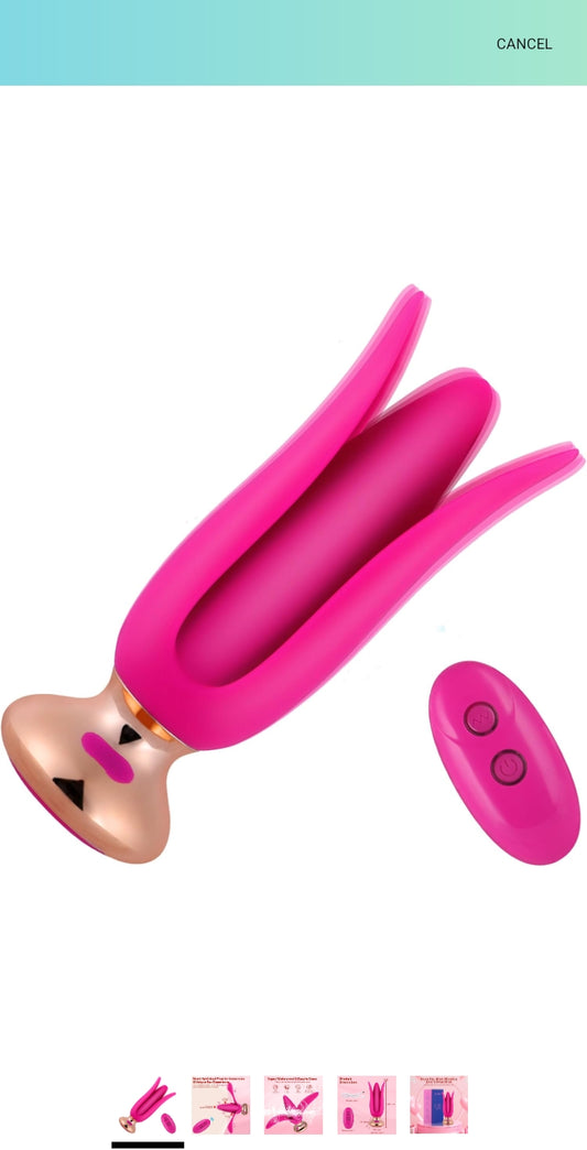 Vibrating Butt Plug Sex Toys- Unique Stamens Anal Plug with 9 Modes, Silicone Big Butt Plugs with Remote, Pink Adult Vibrator for Men Women Vibrting Prostate Massager
