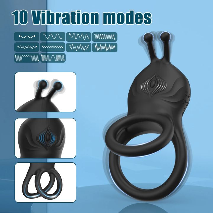 Remote Controlled USB Rechargeable Vibrating Cock Ring for Couples