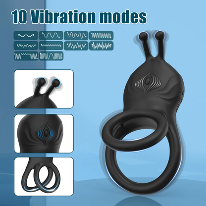 Remote Controlled USB Rechargeable Vibrating Cock Ring for Couples