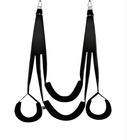 BDSM Ceiling Sex Swing with Seat Cushion, Full Rotation, Bondage Slave Soft Plush Sex Slings with Adjustable Straps, Hanging Handcuffs Leg Restraints Spreader Adult Sex Toys for Couple