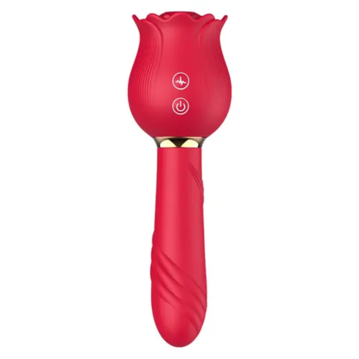 Luxurious Rose Sucking & Thrusting Vibrator for Clitoral & G-Spot Stimulation