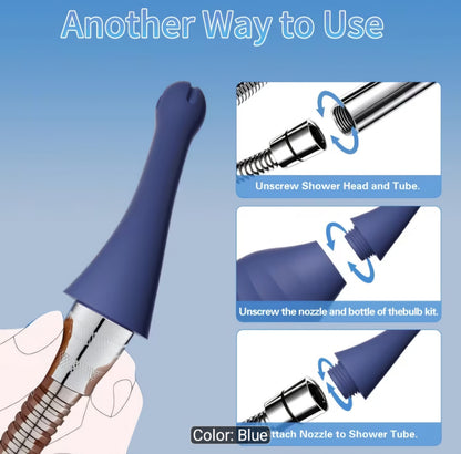 Premium Reusable Enema Douche Bulb Set – Anti-Backflow Valve with Shapeable Nozzle for Personal Cleansing & Hygiene AMA