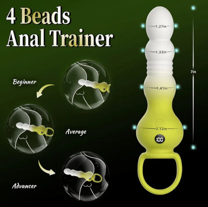Thrusting Anal Plug Sex Toy for Men, Anal Vibrator Prostate Massager with 10 Thrusting & Vibration Modes, Remote Control Anal Beads with Pull Ring, G-Spot Vibrators for Men Women Couples