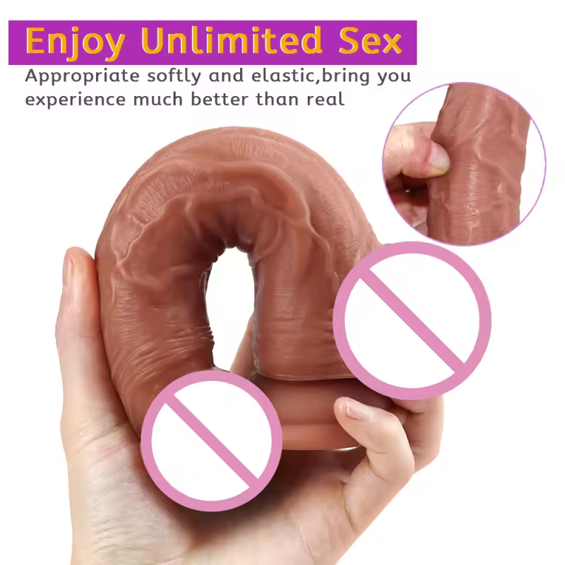 8.26" Realistic Dual-Layer Liquid Silicone Dildo – Soft Outer Skin & Firm Inner Core