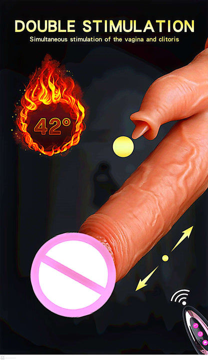 9 Inch Vibrating Thrusting Rotating Dildo with Clit Licker Licking Tongue