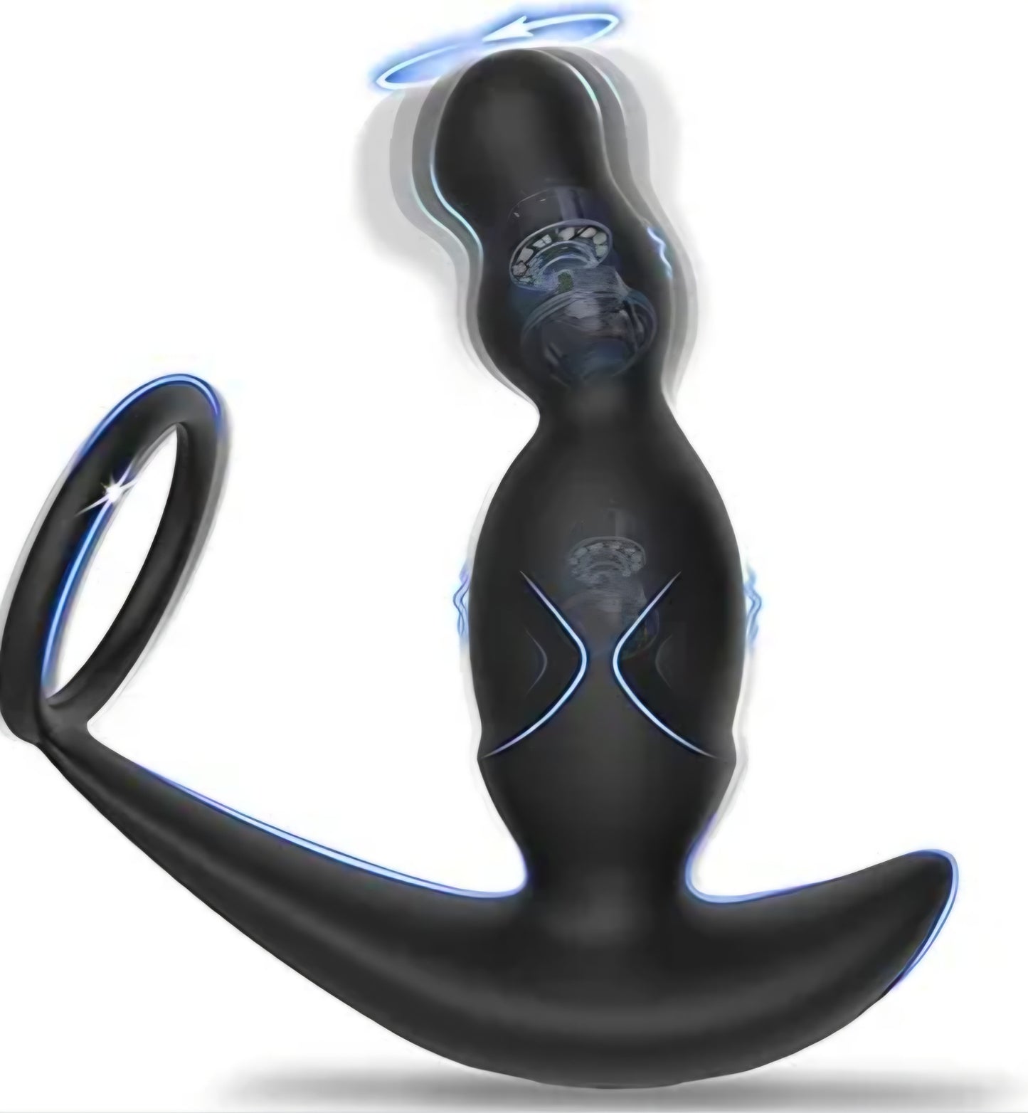 Anal Sex Toys for Men, Anal Vibrator Prostate Massager with Cock Ring, Vibrating Anus Butt Plug with 3 Rotating & 10 Vibrating Modes, Anal Beads for Gay Couples Adult Sex Toys for Man