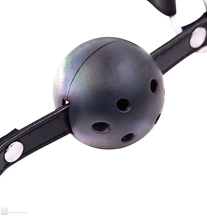 2-in-1 Leather Ball Gag & Nipple Clamps Set – Premium Adult Restraints