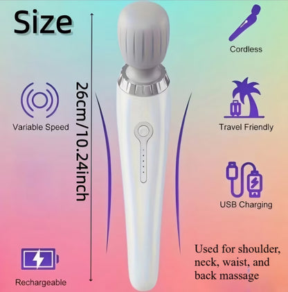 Portable Electric Wand Massager – USB Rechargeable High-Frequency Personal Body Massager for Neck, Back & Muscle Relaxation