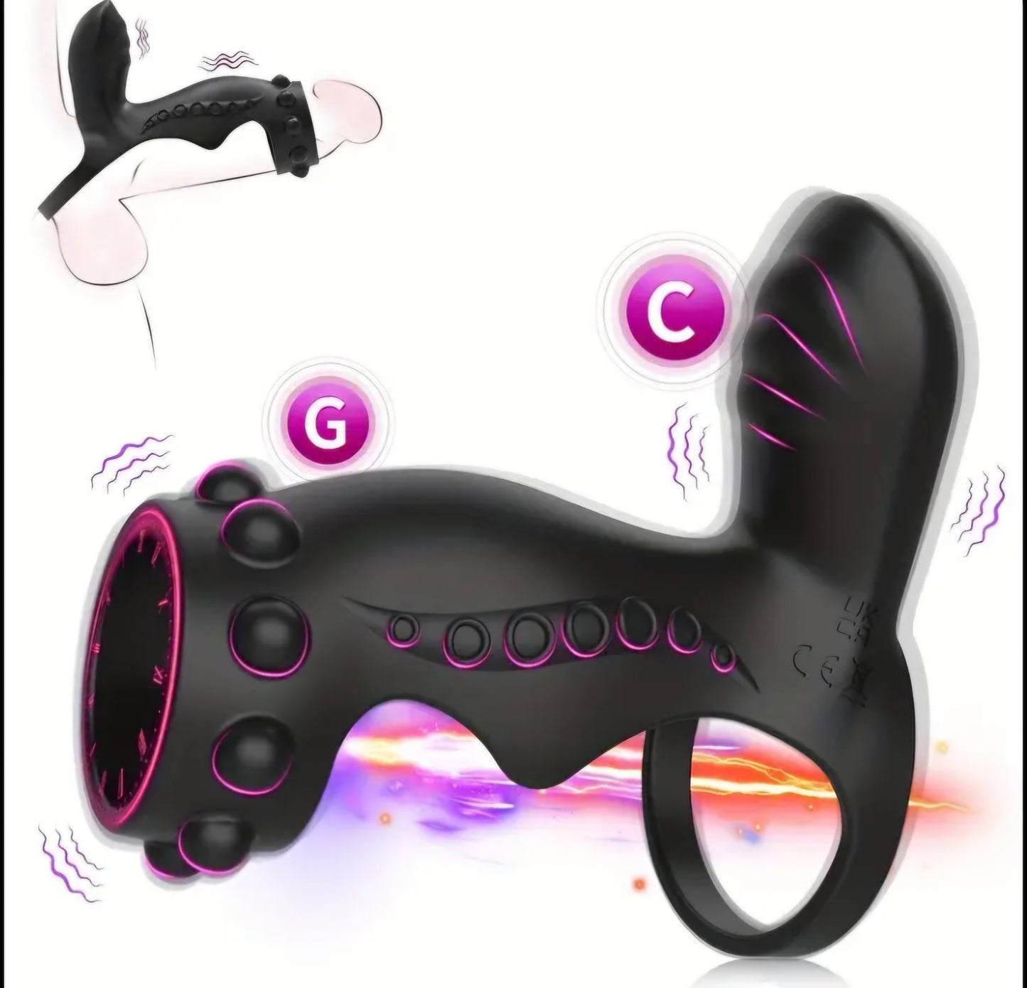 4-in-1 Vibration Rooster Ring Couple Toy Cock Ring, Penis Ring