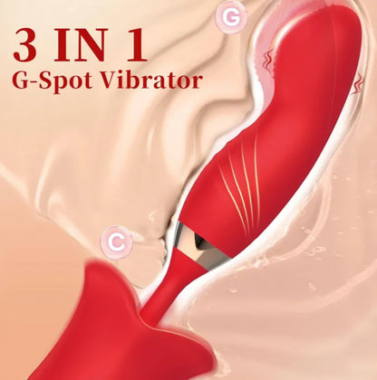 Adult Sex Toys Mouth Sucking Vibrator, 3 in 1 Finger Shaped Bullet Vibrator
Vibrator Dildo Sex Toy Clitoral Massager with 10 Vibrating/Wiggling/Suction Modes, Realistic Mouth Suction Vibrator for Women AMA