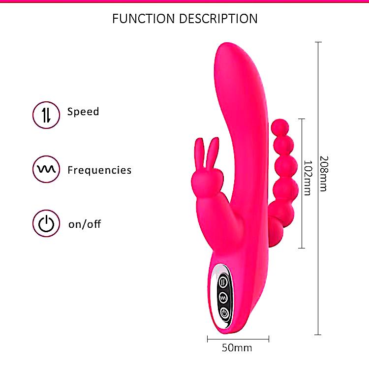 Triple Stimulation Rabbit Vibrator Sex Toys - Adult Women Pleasure Toys Female Clitoral Nipple Sex Toy with 7 Modes for G spot Anal Clit Vagina Stimulation
