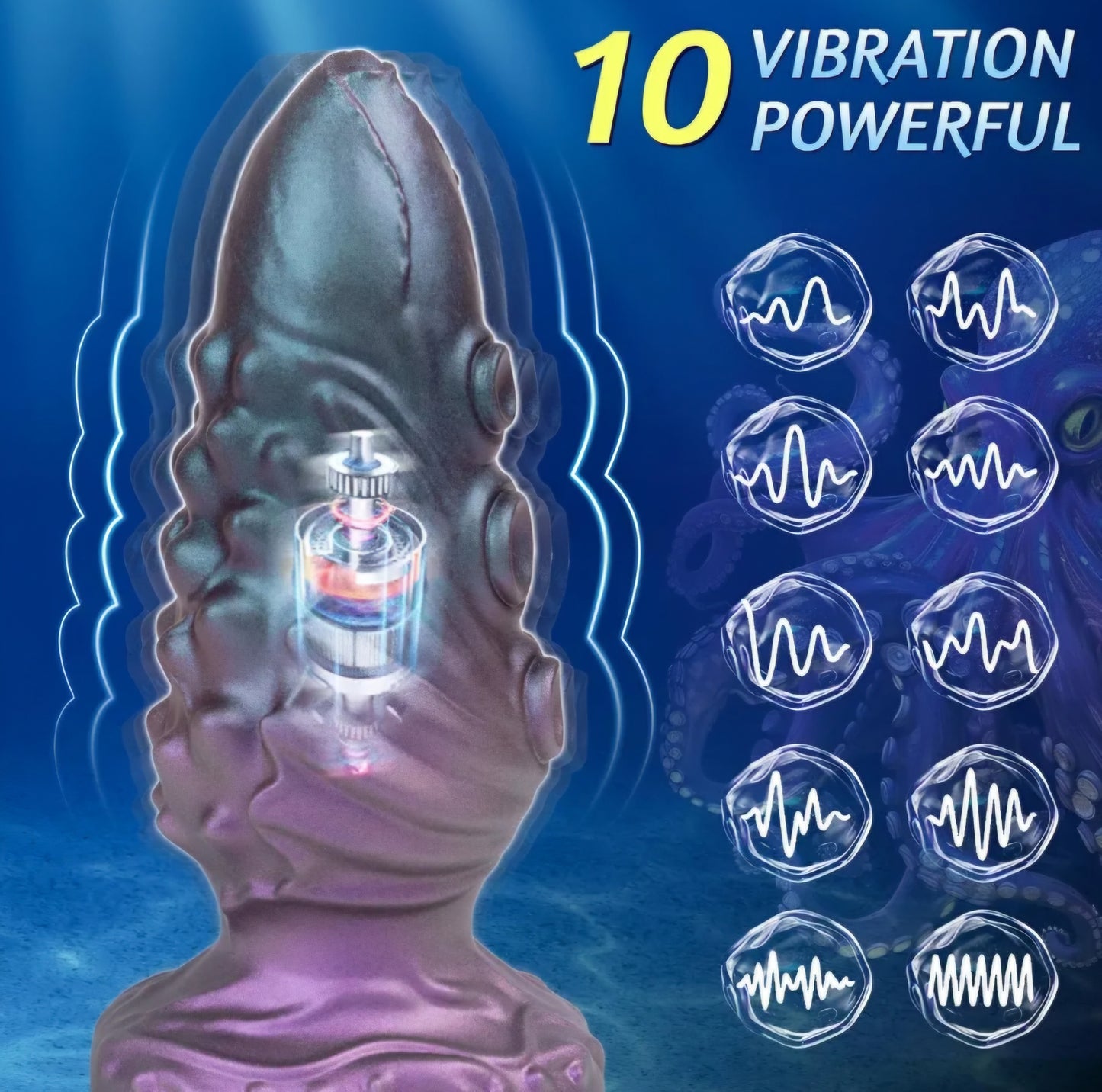 6.9" Vibrating Butt Plug Large Buttplug, Monster Tentacle Dildo Knot Silicone Anal Plug for Training & Stretching, Vibrating Anal Plug Prostate Massage with Suction Cup, Adult Sex Toys for Men Women AMA