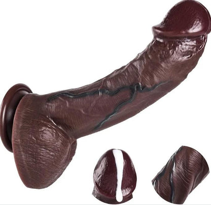 Realistic Silicone Dildo Sex Toy, 8 Inch Dual-Density Lifelike Dildo with Strong Suction Cup, Adult Sex Toy for Women & Couples, G Spot & Anal Play